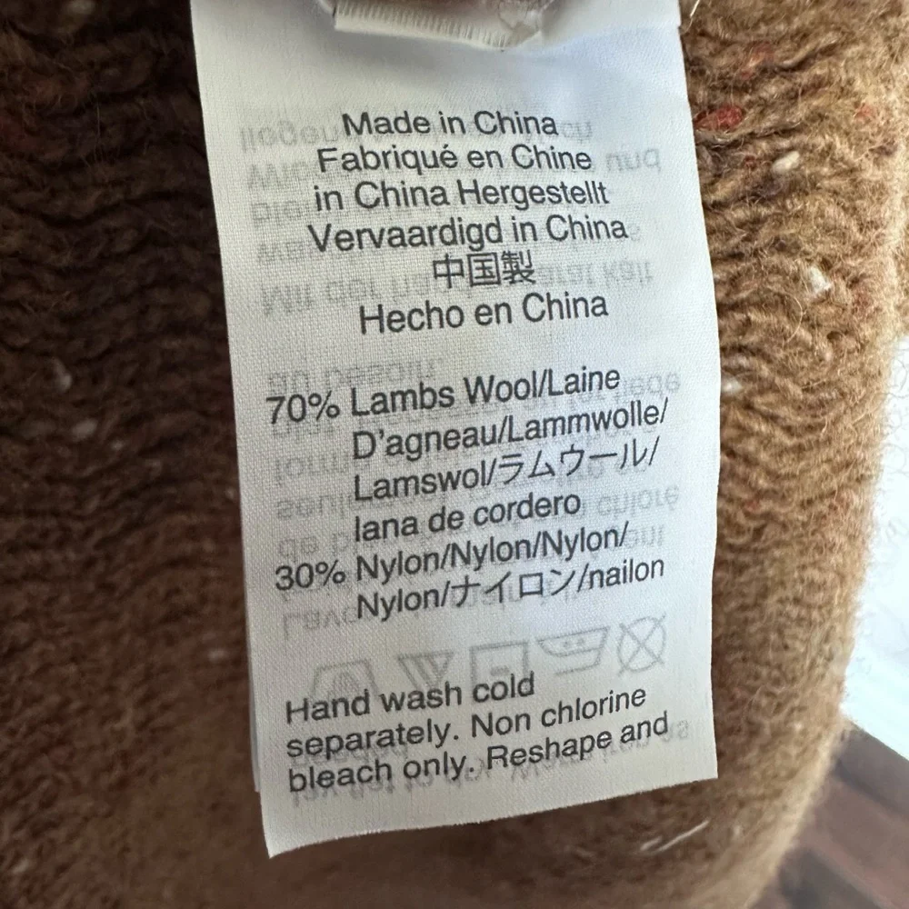 J. Crew Mercantile Blazer Car Coat Lambs Wool Button-Up Cardigan Heather Camel L - Picture 8 of 11